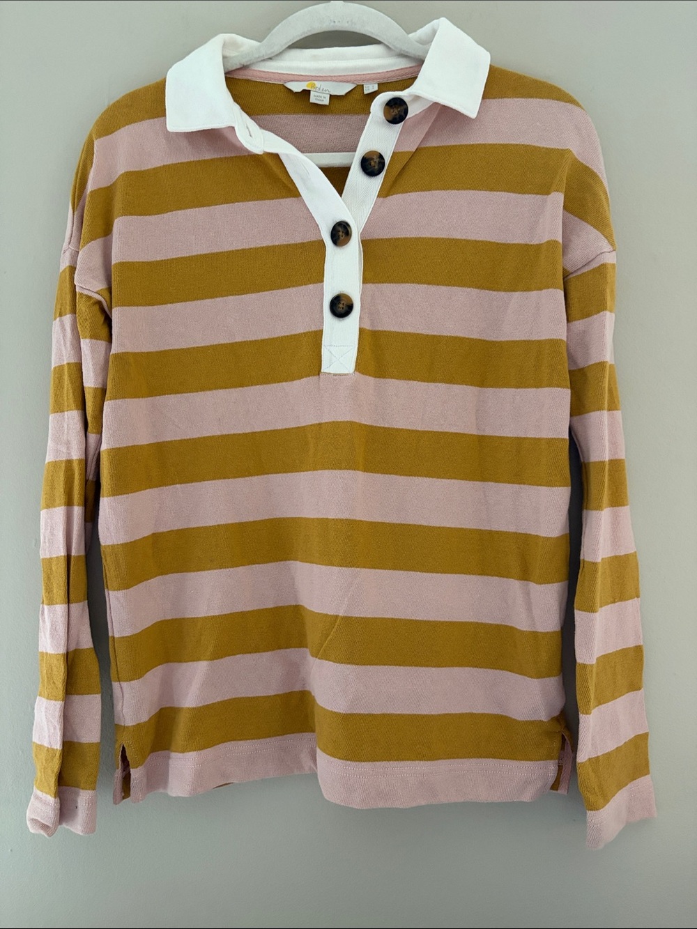 Boden Pink and Yellow Striped Rugby Top 4